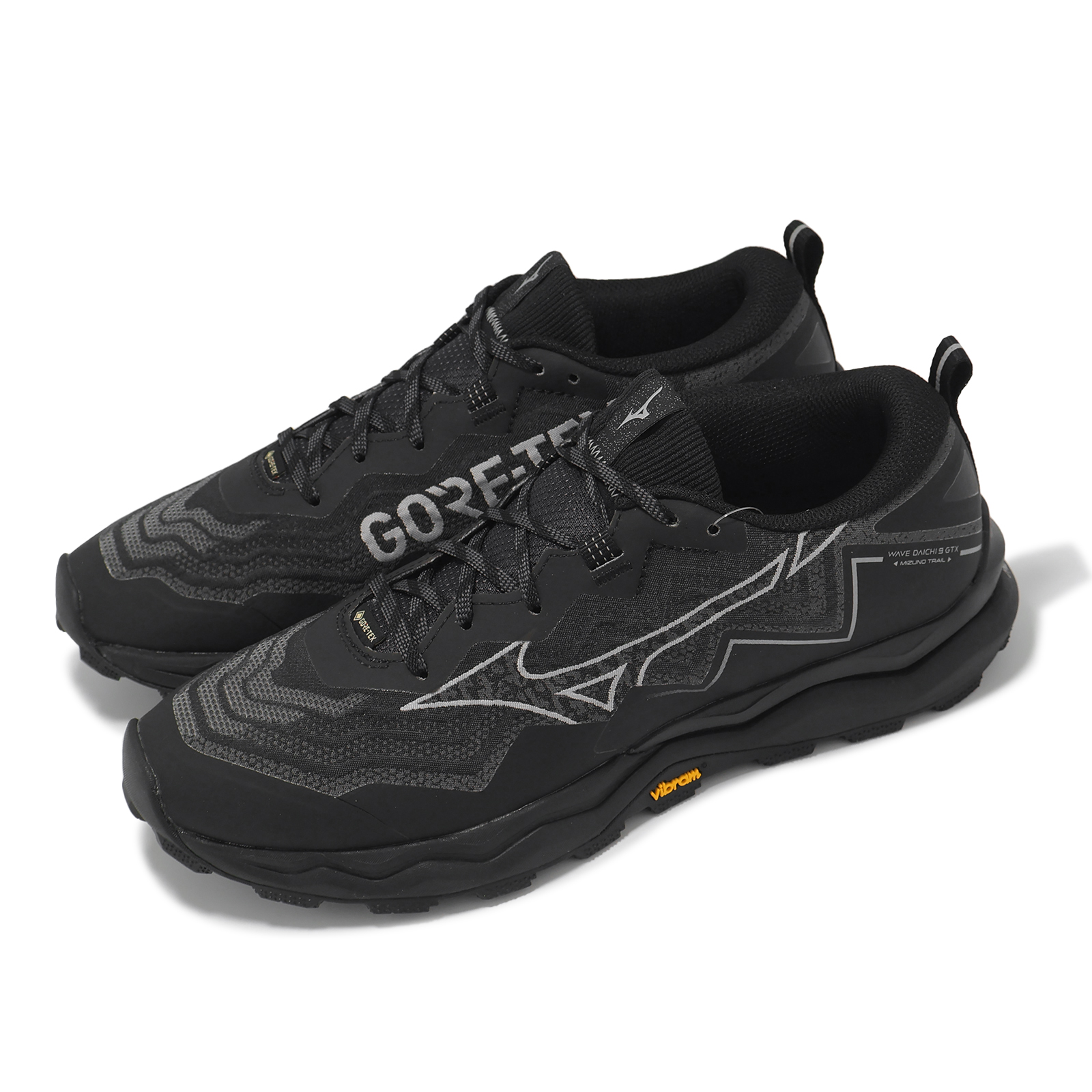 ACS] Mizuno 越野跑鞋Wave Daichi 9 GTX 男鞋黑防水緩衝黃金大底運動鞋