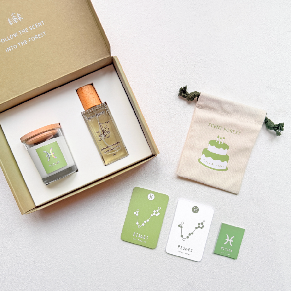 SCENT FOREST 香氛森林-十二星座 雙魚座 生日禮盒 LINE禮物 大豆蠟燭 二入 組合