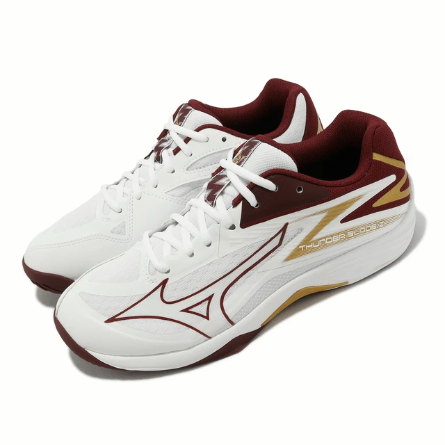 【兄弟專用】三角白和宫灯 ACS] Mizuno 排球鞋Thunder Blade Z 男鞋白紅室內運動桌球羽球