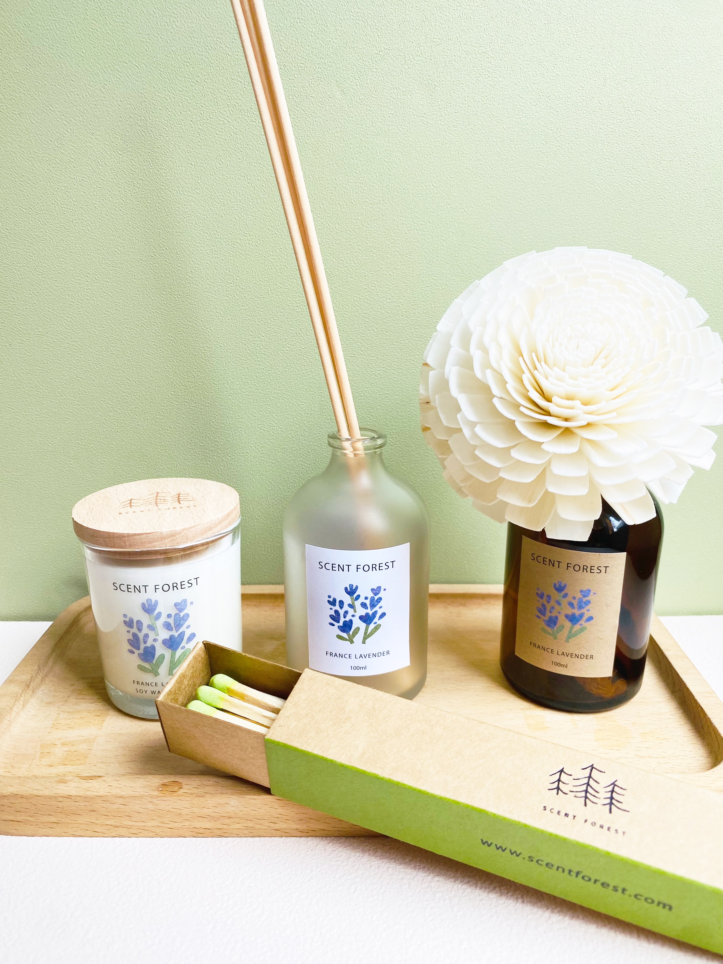 SCENT FOREST 香氛森林-LINE獨家 薰衣草香氛系列 自由配 組合 擴香花 擴香竹 大豆蠟燭