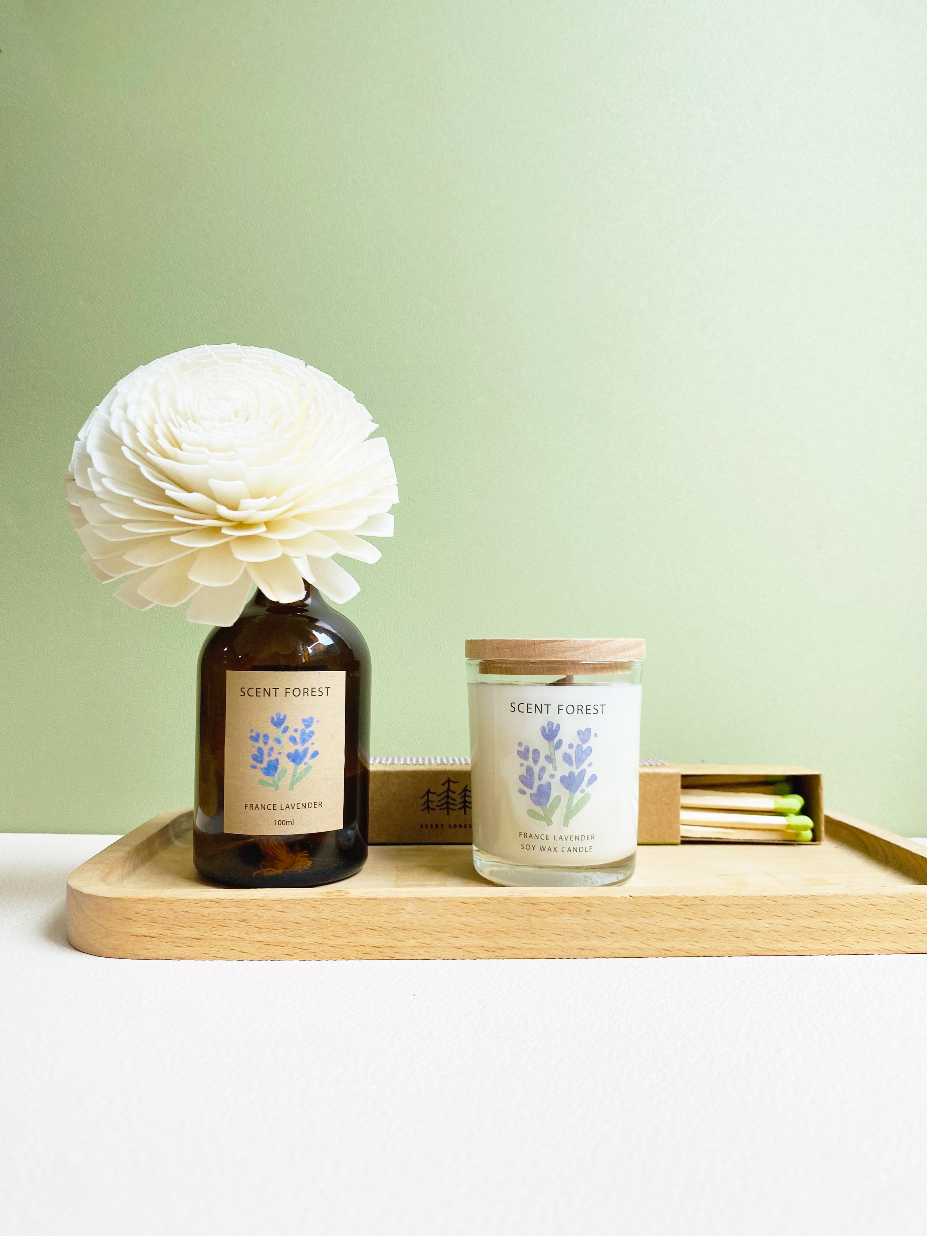 SCENT FOREST 香氛森林-LINE獨家 薰衣草香氛系列 自由配 組合 擴香花 擴香竹 大豆蠟燭