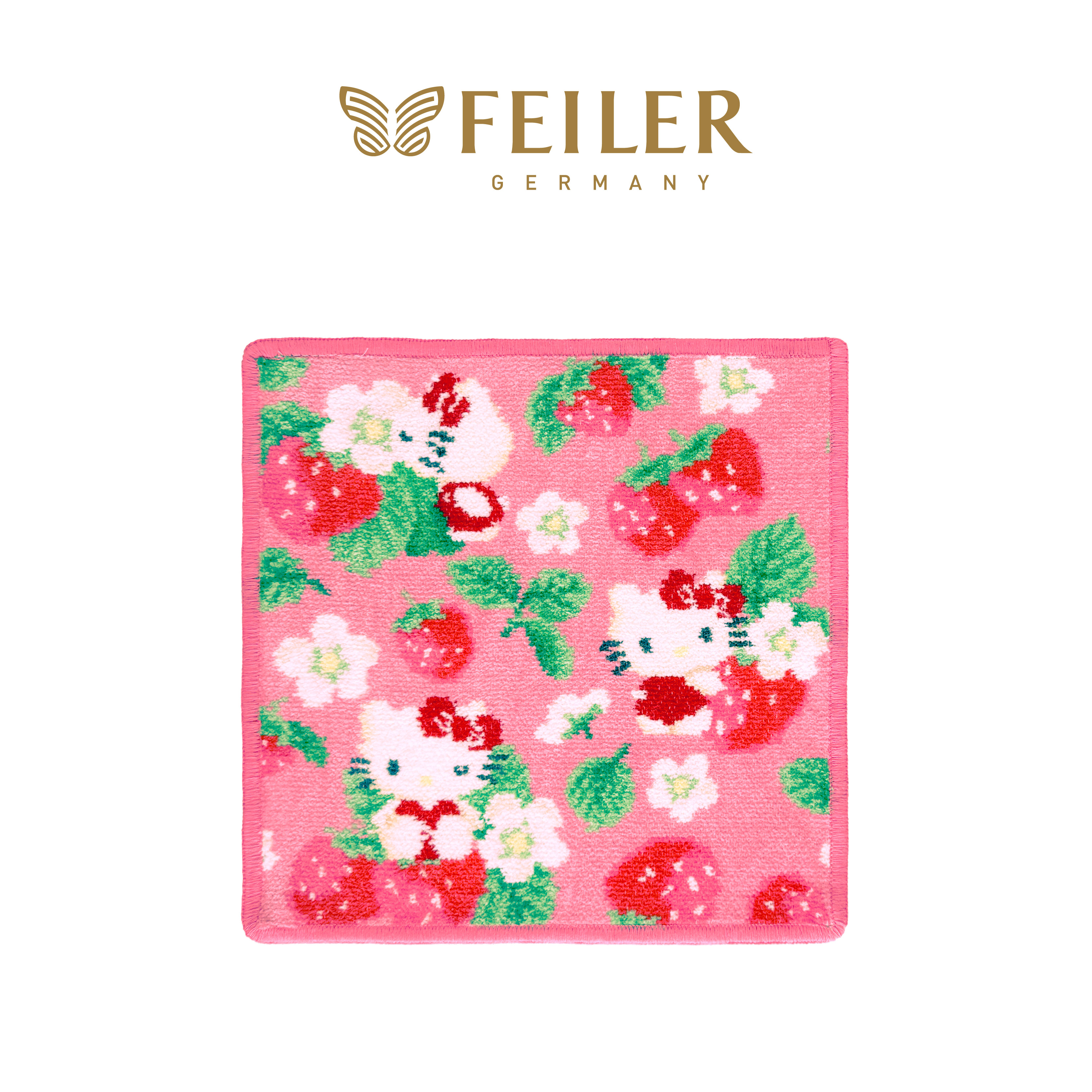 FEILER】Hello Kitty 草莓物語方巾(25x25)✨毛巾界的愛馬仕✨送禮首選