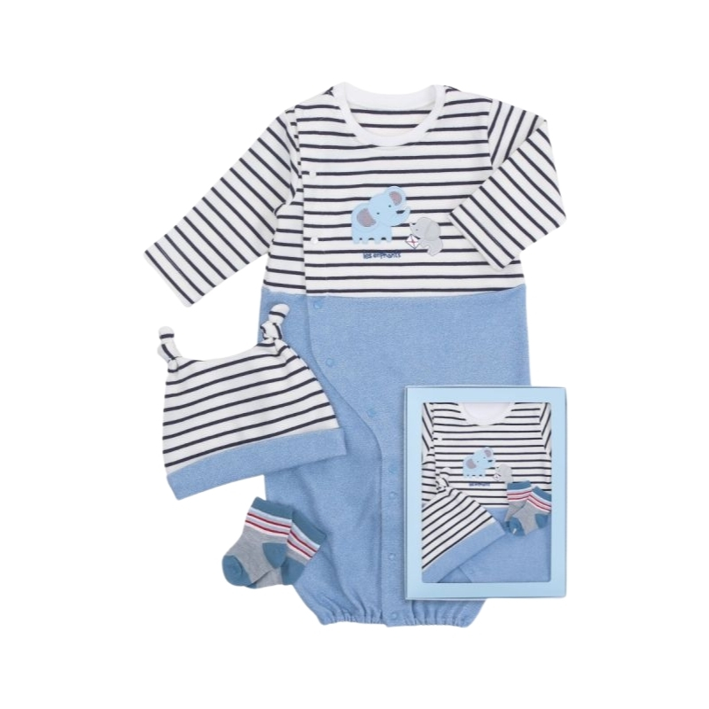 新生禮盒 | 假兩件式 | 棉質透氣手感細膩 | 可愛套裝