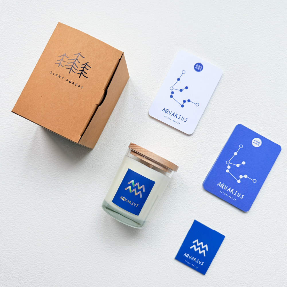SCENT FOREST 香氛森林-十二星座 水瓶座 生日禮盒 LINE禮物 大豆蠟燭 二入 組合