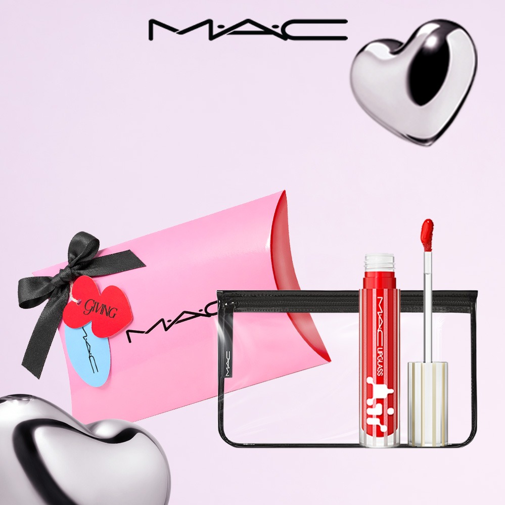 【MAC】1+1 超透亮冰晶潤唇露化妝包組 ✨  超透亮保濕豐唇露 | 唇蜜 潤唇膏 唇露 護唇膏 唇膏 生日禮物 巨蟹座禮物