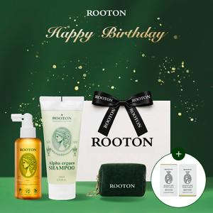 快速出貨【ROOTON】生日快樂！髮根噴霧150ml+甦活植萃洗髮精200ml+沐浴膠5ml+身體乳5ml+甦活體驗盒+品牌化妝包掛件+質感緞帶禮袋