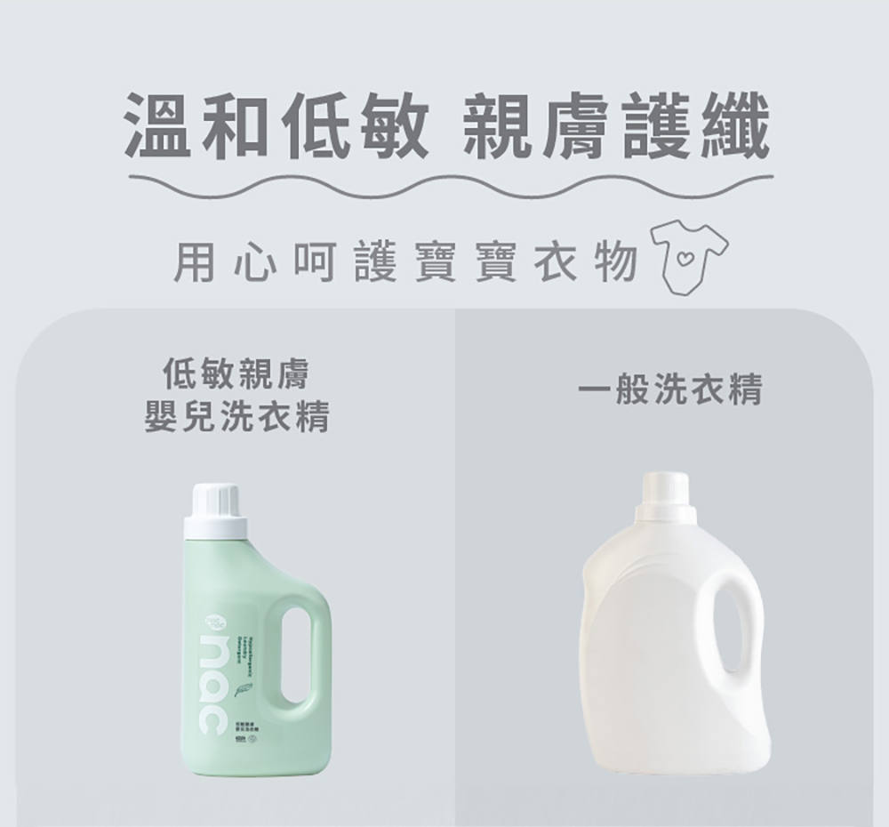 【nac nac】低敏親膚嬰兒洗衣精/箱購(1罐+7補充包)