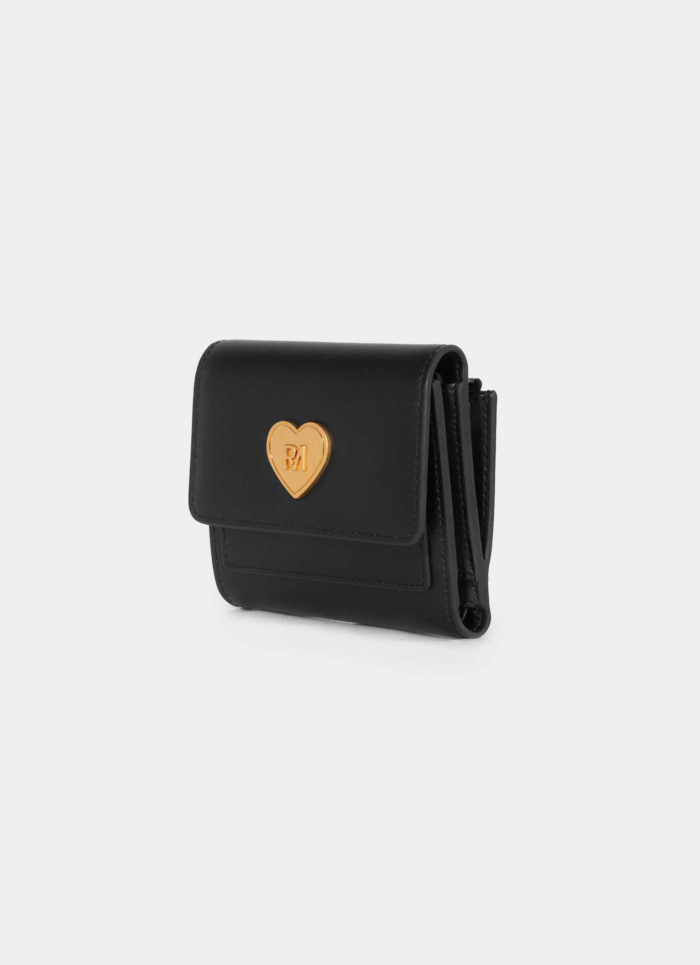 ROBINMAY】霏比真皮鐵鍊短夾(黑色)LINE禮物獨家贈皮夾盒(盒裝