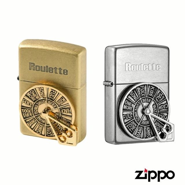 SZ銀影 SL F 中硬硬81 ZIPPO】ZA-1-90幸運輪盤(仿古銀/仿古黃銅)防風打火機|官方正版|韓國