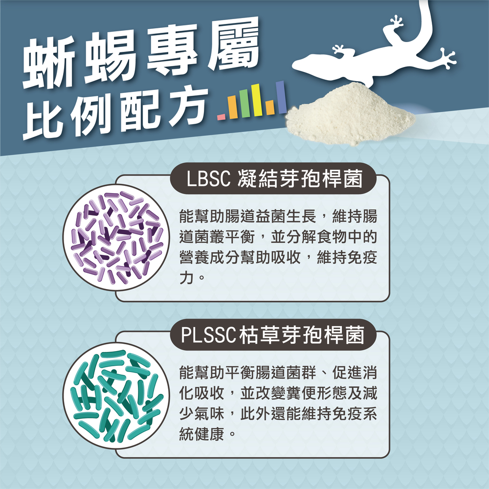 蜥蜴專用益生菌+益生元 - 腸胃2菌配方 50g/罐( 蜥蜴專用腸道基礎保養 )