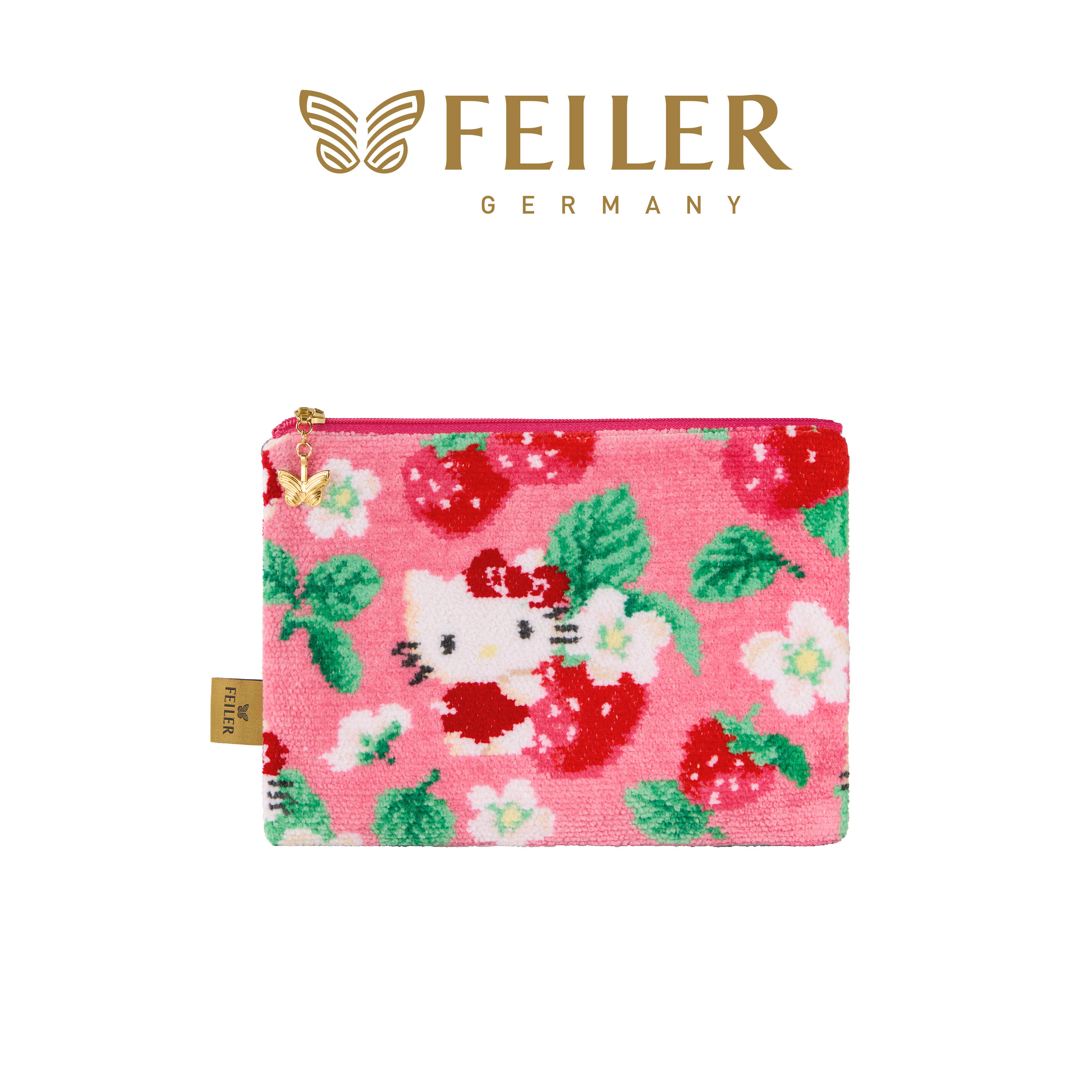 FEILER】Hello Kitty草莓物語手拿包(20X14)✨毛巾界的愛馬仕✨送禮首選