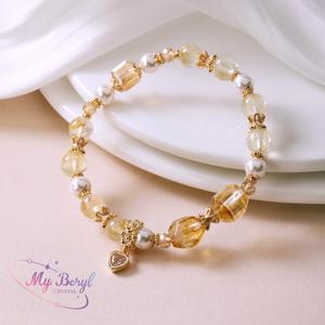 🎁錢途開始發光💰【My Beryl 水晶】黃水晶 x 貝珠【金運滿盈・珠圓納福】水晶手鍊 #財運提升 #富足好運 #開運納福 #生日禮物