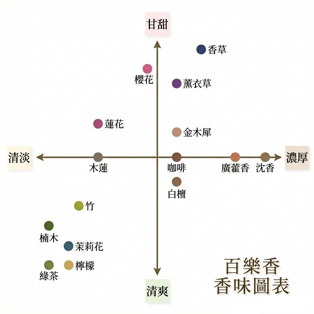 香彩堂 百樂香 香氣比較表