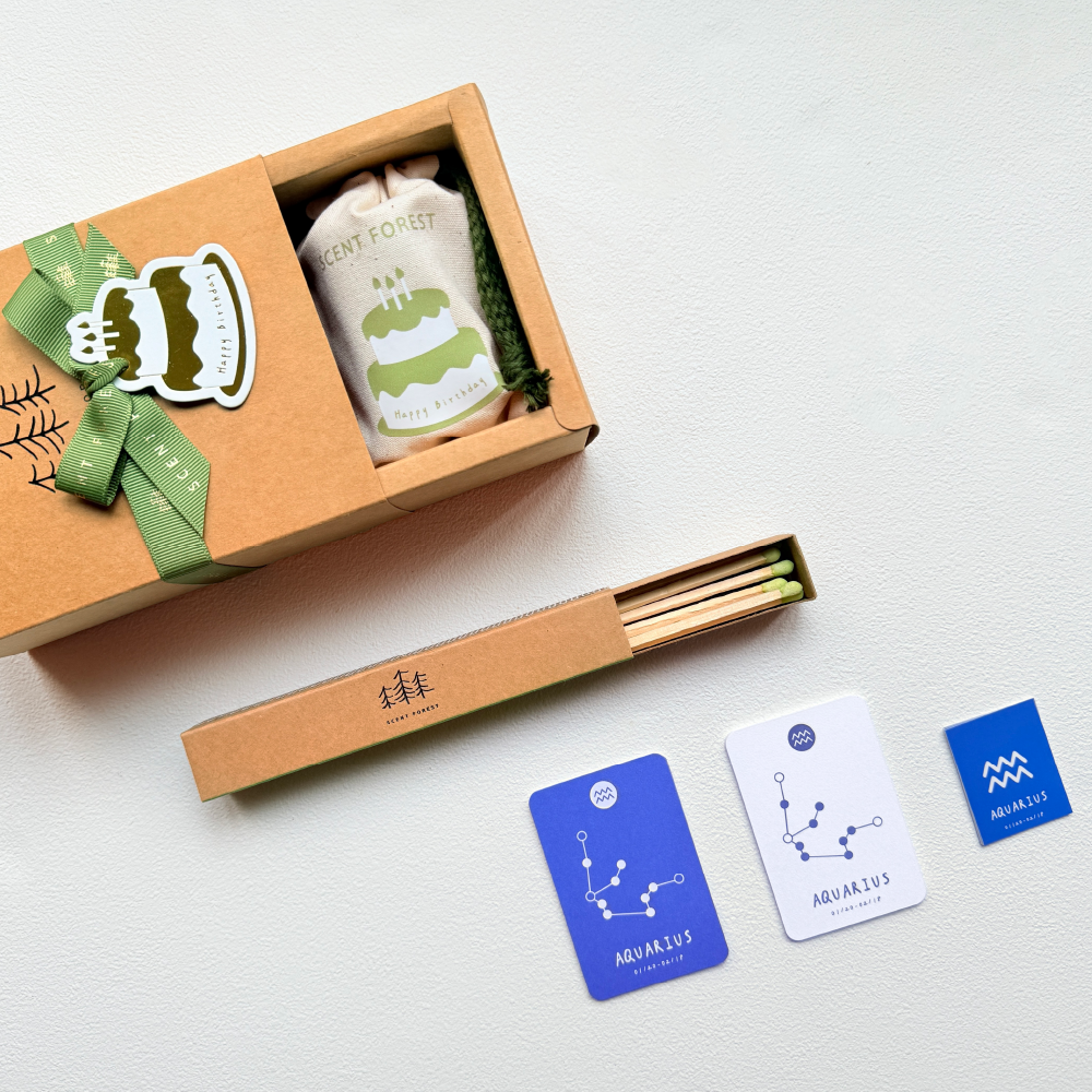 SCENT FOREST 香氛森林-十二星座 水瓶座 生日禮盒 LINE禮物 大豆蠟燭 二入 組合