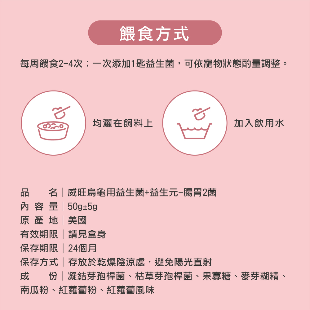 蛇類專用益生菌+益生元 - 腸胃2菌配方 50g/罐( 蛇類專用腸道基礎保養 )