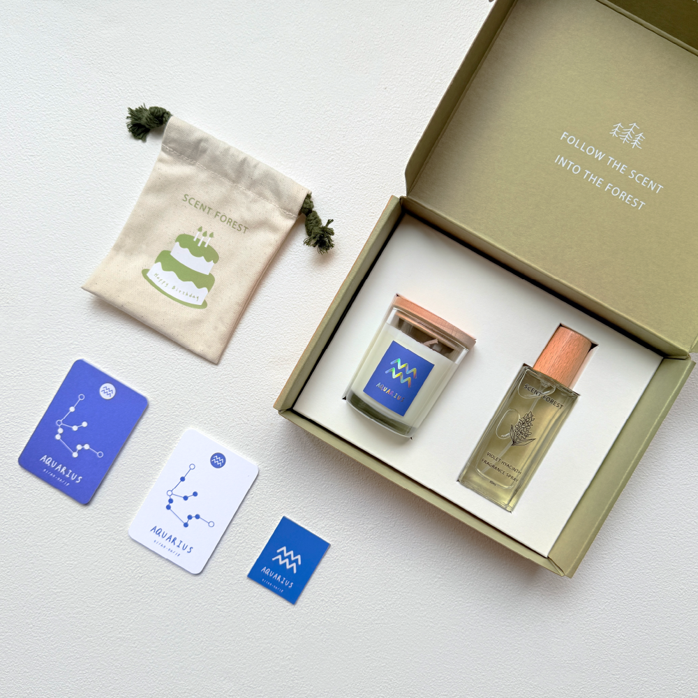 SCENT FOREST 香氛森林-十二星座 水瓶座 生日禮盒 LINE禮物 大豆蠟燭 二入 組合
