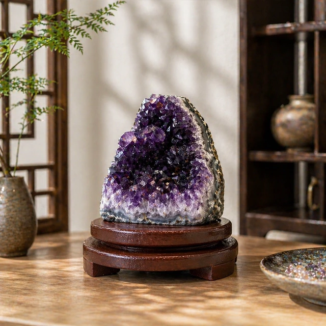 紫水晶球 葫蘆 花開富貴オブジェ 928g 6612 快速出貨]【GOODTIME】擺件底座紫水晶洞銅葫蘆文昌塔聚寶盆淨化能量