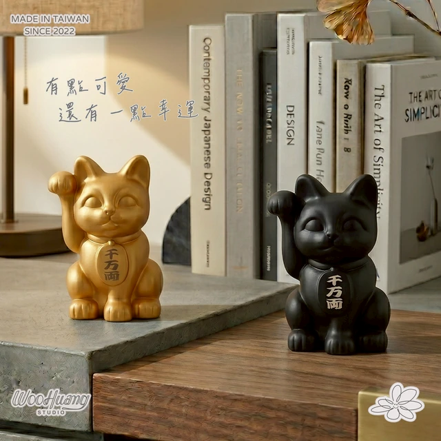 woohuang】水泥材質| 超可愛三吋彩色招財貓可客製| LINE 禮物