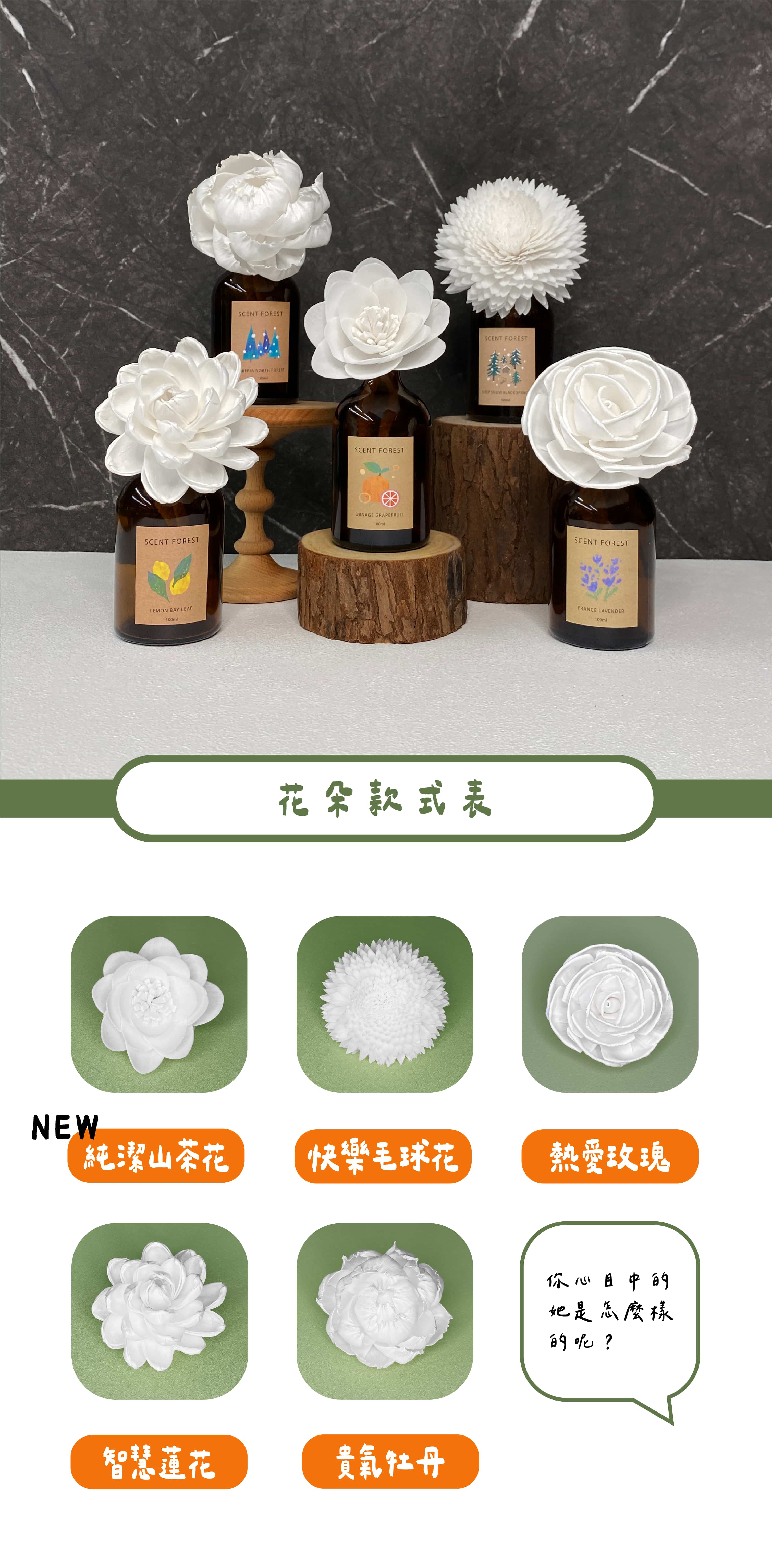 SCENT FOREST 香氛森林 - 擴香花 精油 香氛花 我喜歡你 粉紅色